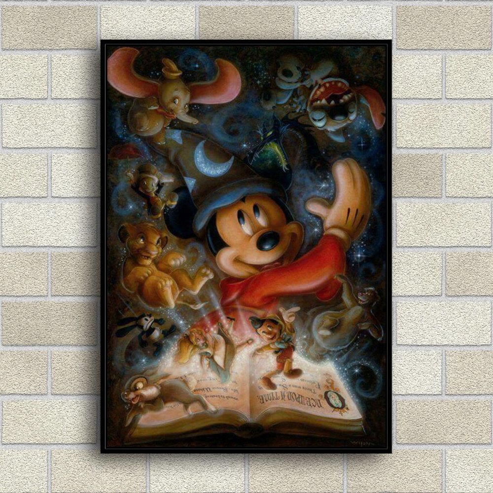 Mickey Mouse Poster Decorative Painting Canvas Wall Art(Framed)